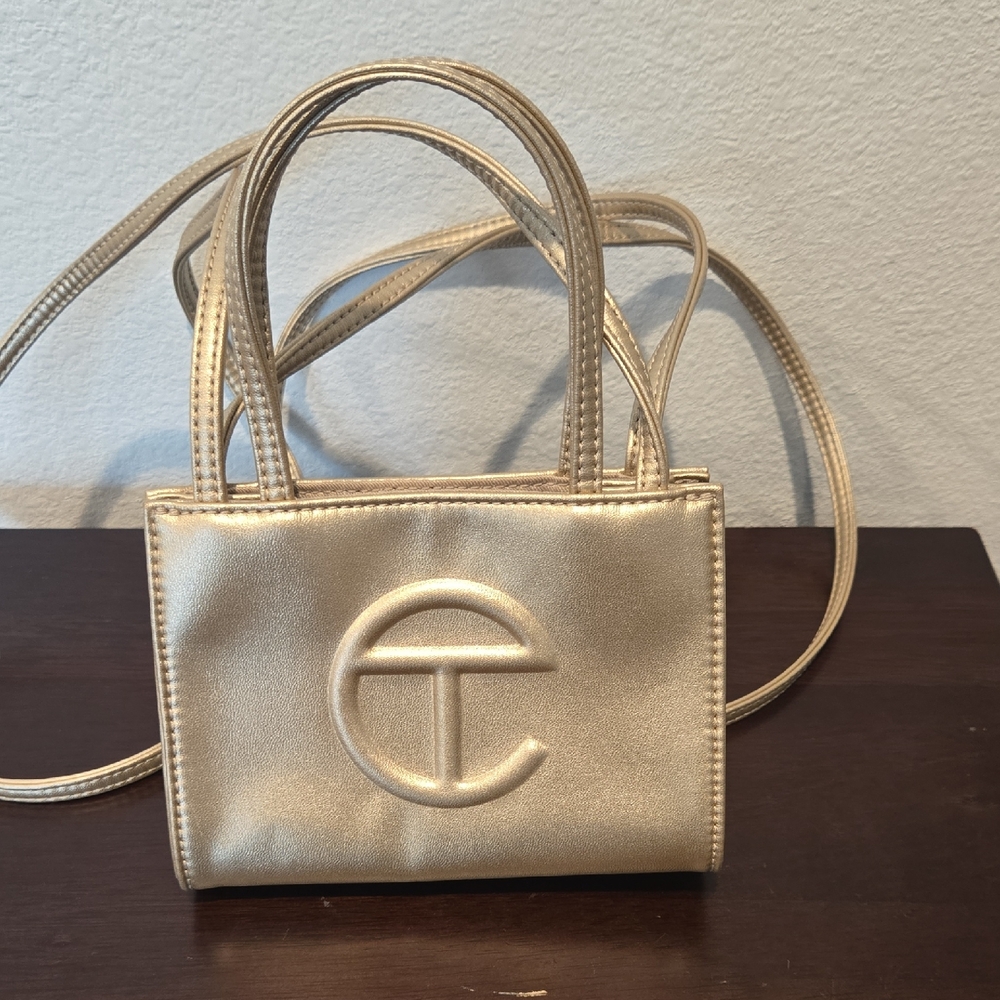 AUTHENTIC Telfar Small Gold Shopping Bag